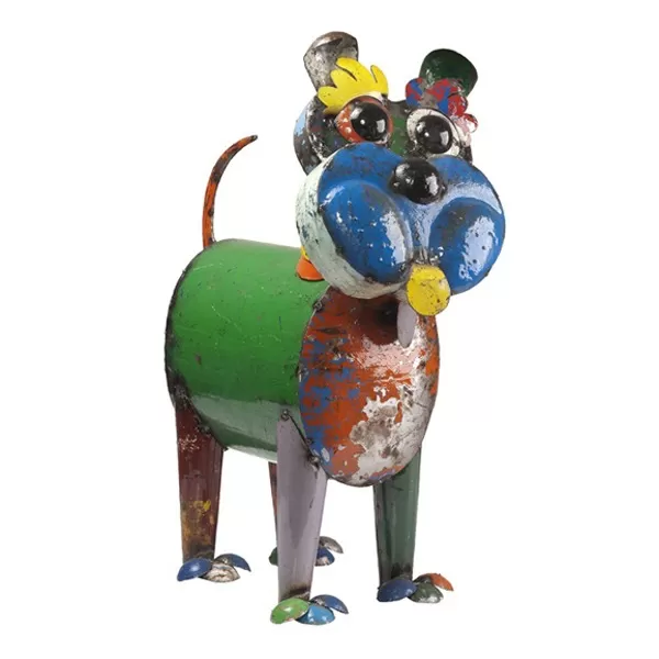 Ralph the Dog – Recycled Metal Animal Sculpture – Medium | Think Outside